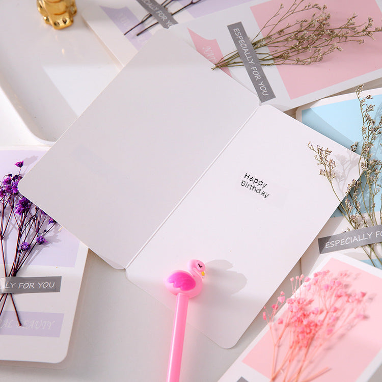 Handmade Dried Flower Greeting Card